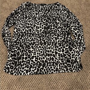 Black & Grey Leopard print long sleeve tunic